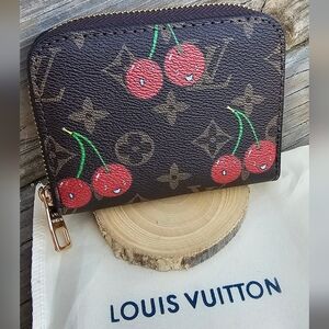 Cherry Monogram Wallet w/Dustbag